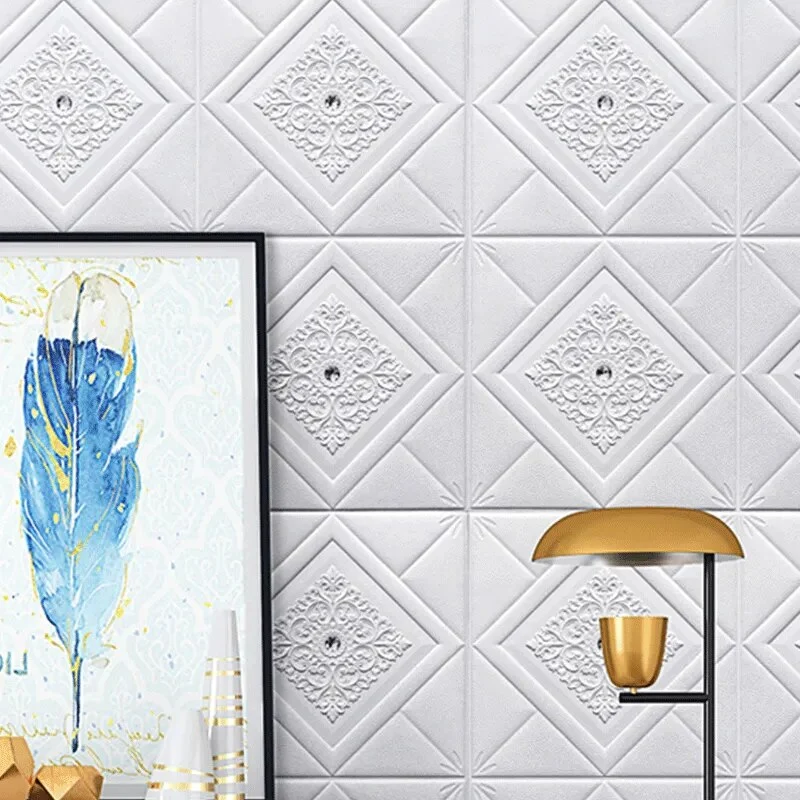 Panneau Mural 3D de Douze Pièces en Vinyle Lot de 12pcs 35 x 35 cm