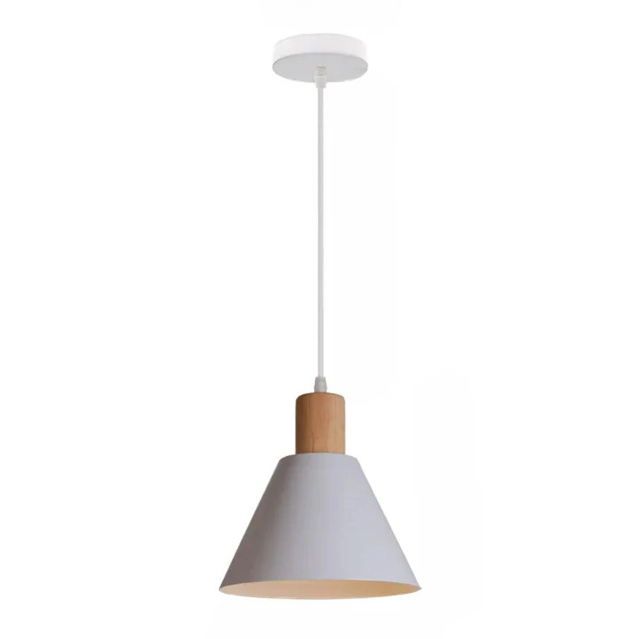 Lampe Suspendue LED de Style Nordique et Moderne en Bois et Fer
