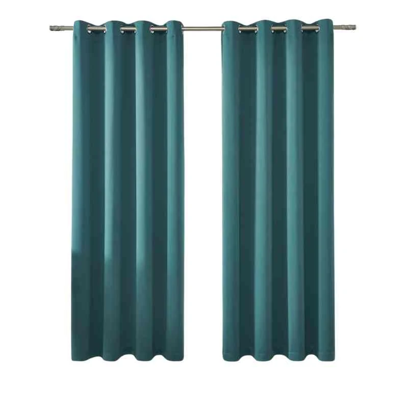 Rideaux bleu vert