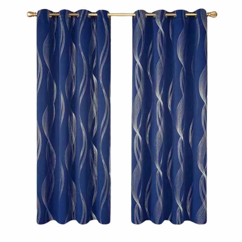Double rideaux bleu marine