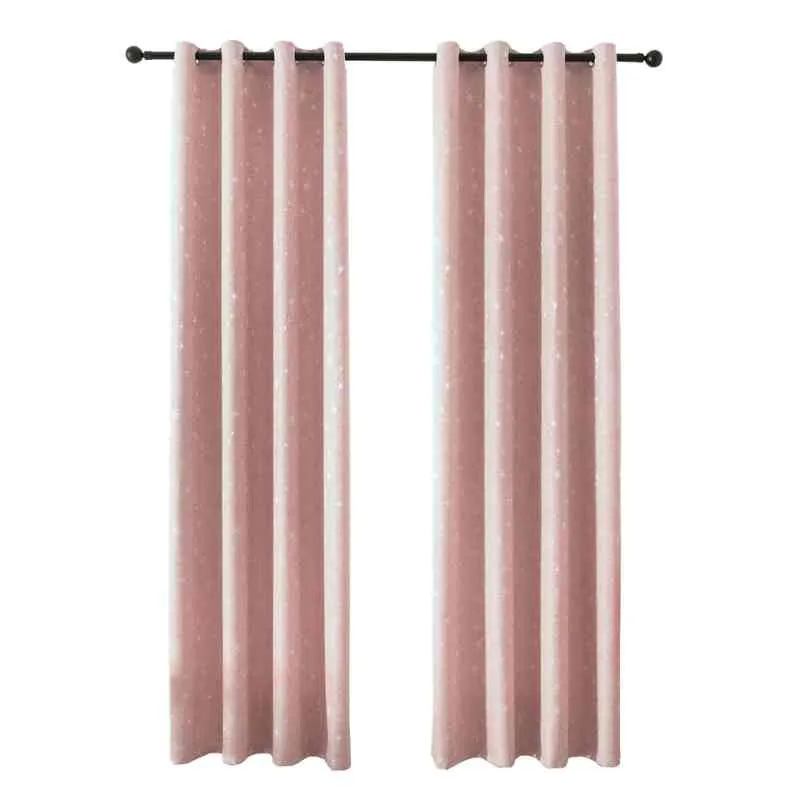 Double rideau rose poudré