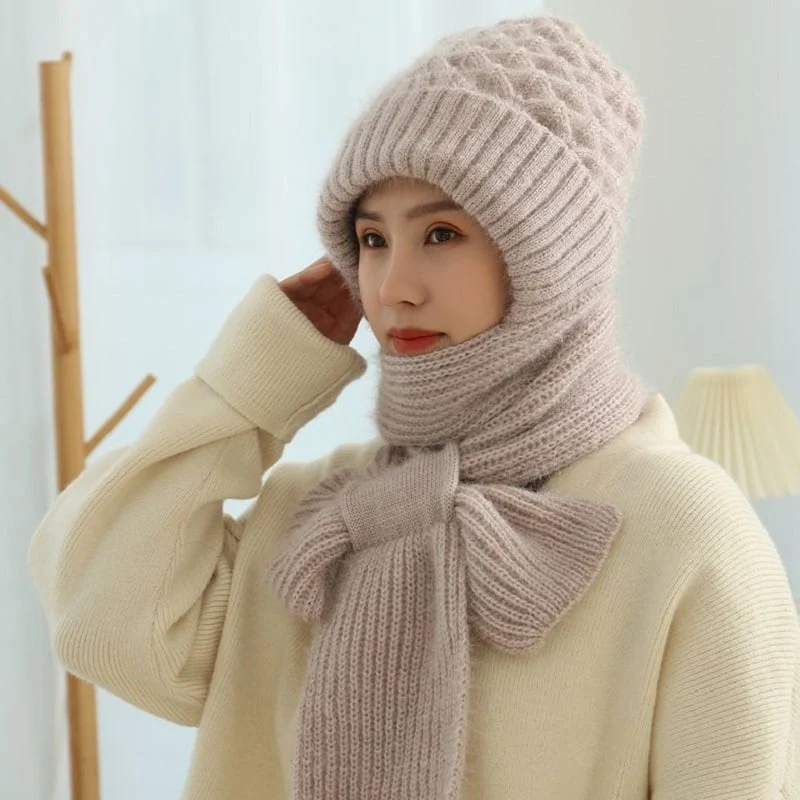 Wintermuts met Gezichts- en Oorwarmers Fleece Gevoerd Windbestendig Gebreid Uniseks Winteraccessoire | Sansoti