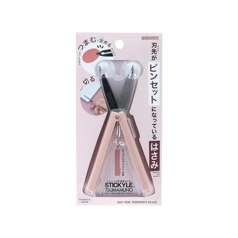Sunstar Stickyle Tsumamuno Scissors and Tweezers Pink S3722082