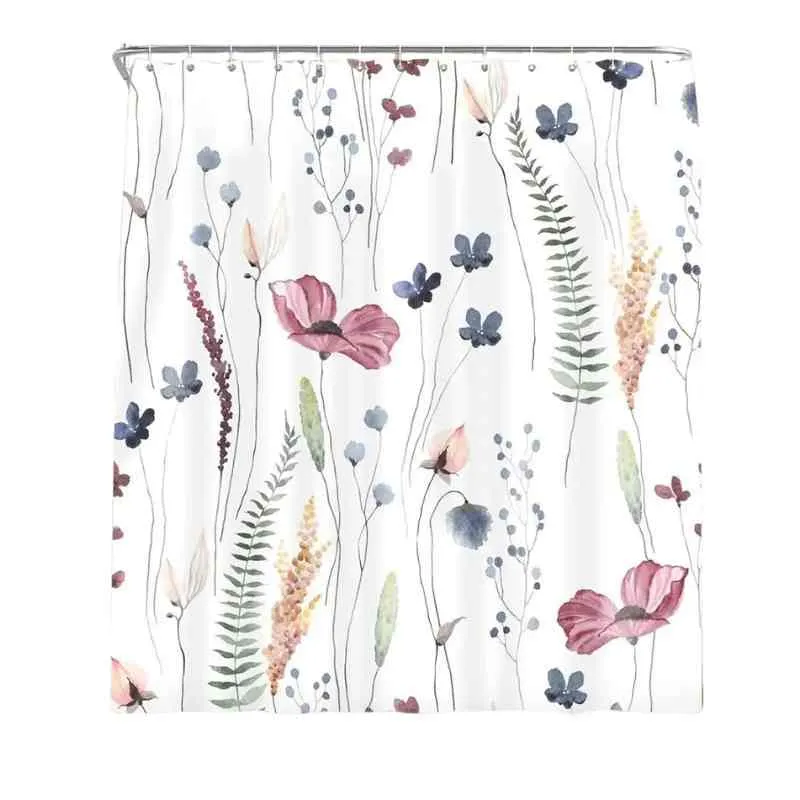 Rideau de douche fleuri