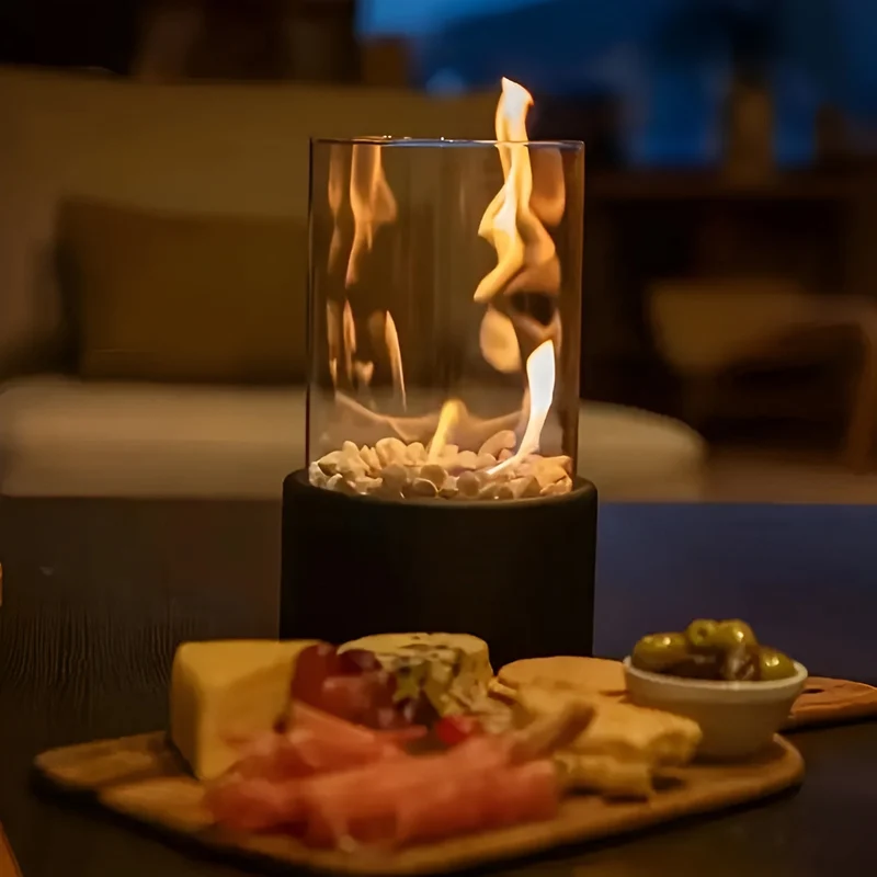 Foyer de Table SleekFlame – Ambiance Moderne et Chaleureuse