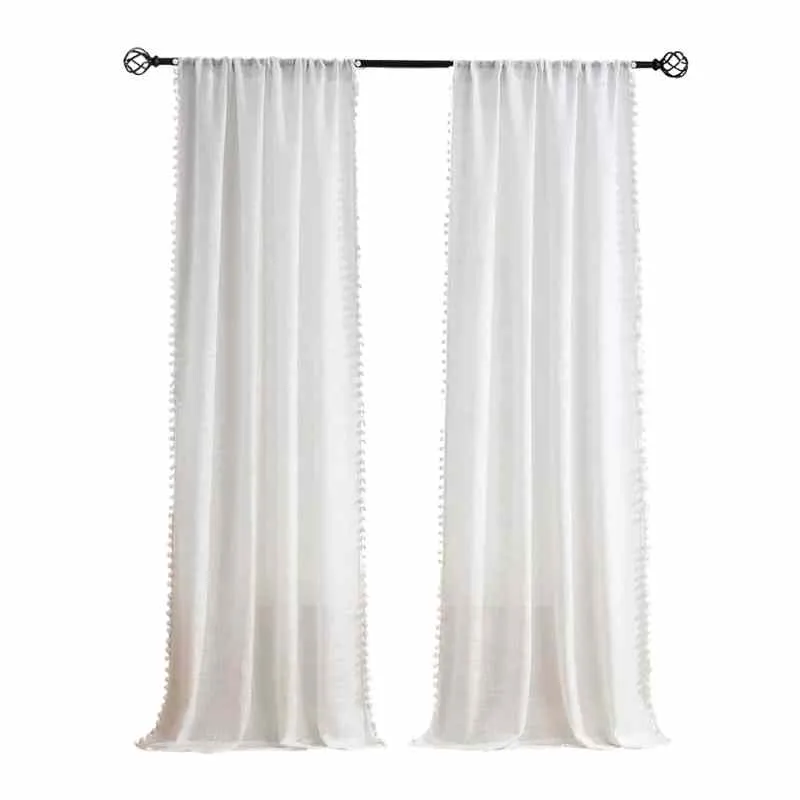 Rideau voilage blanc effet lin