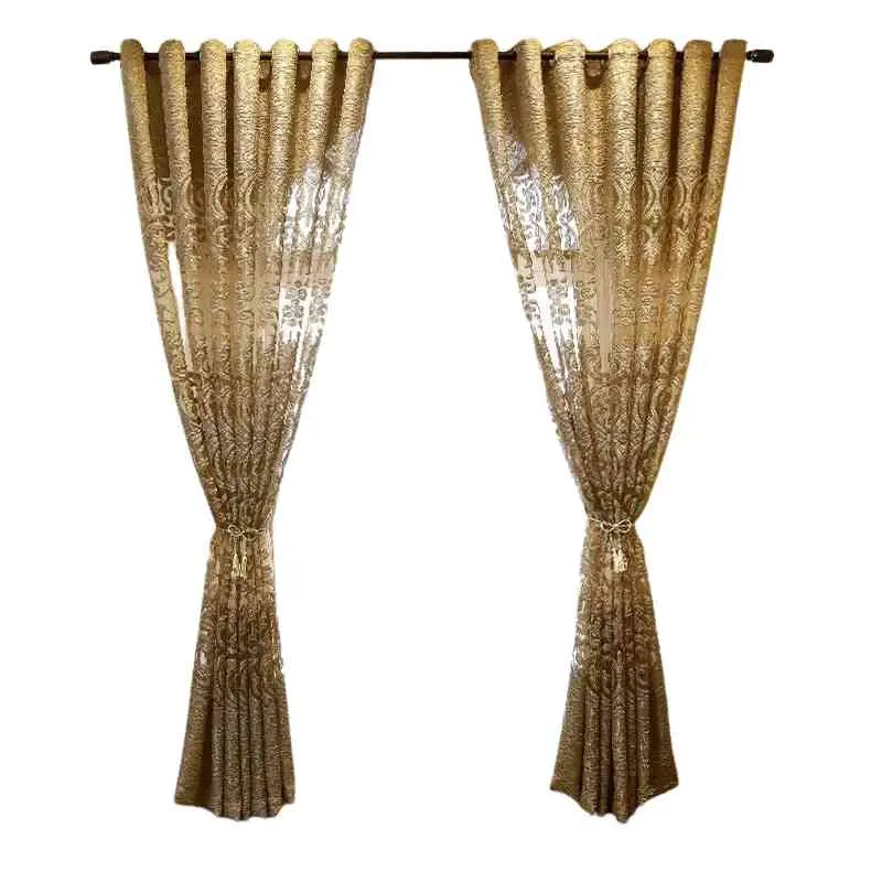 Rideau beige et or