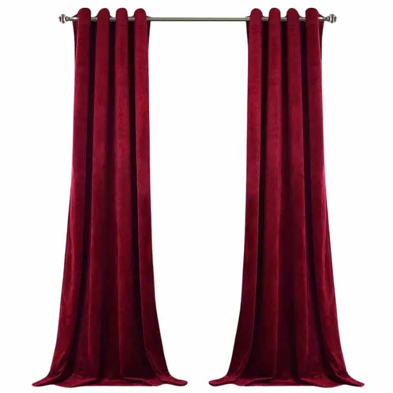 Rideau velours rouge