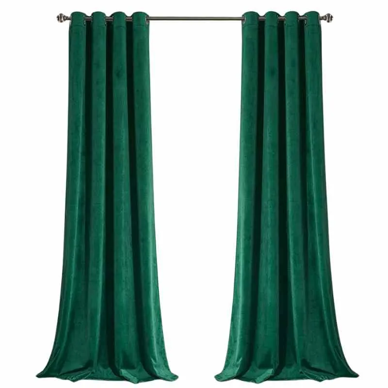 Rideau vert velours