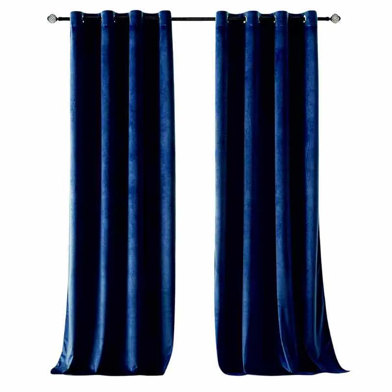 Rideau bleu velours