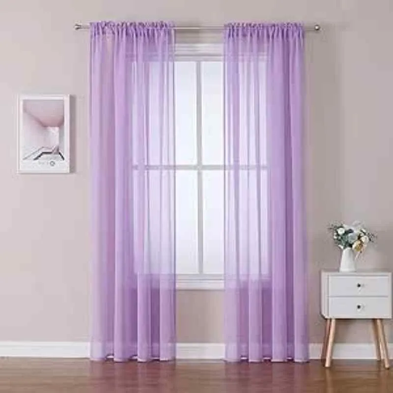 Rideau voilage mauve