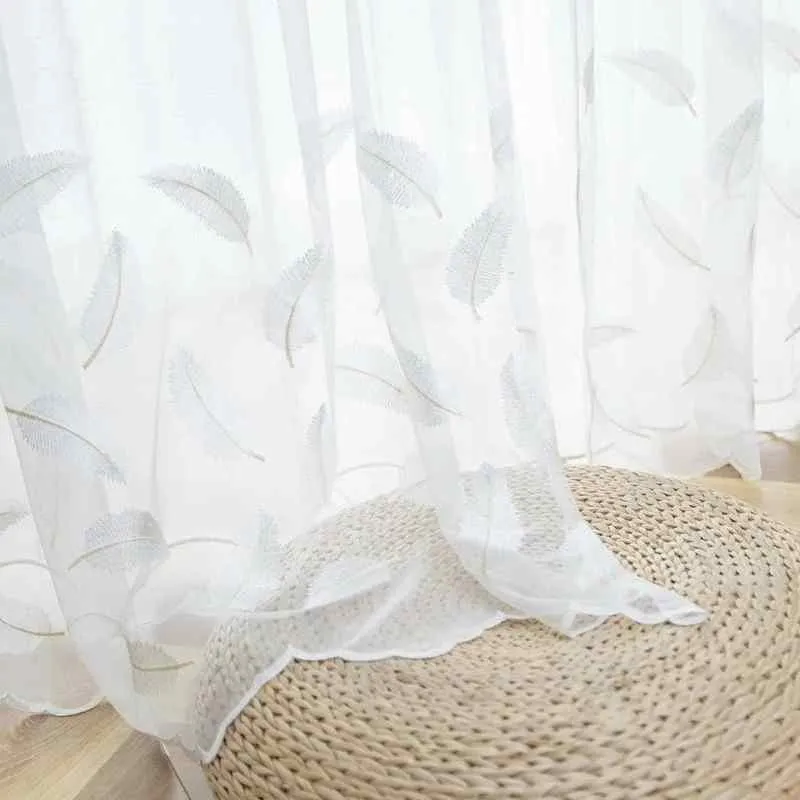 Rideau motif feuille