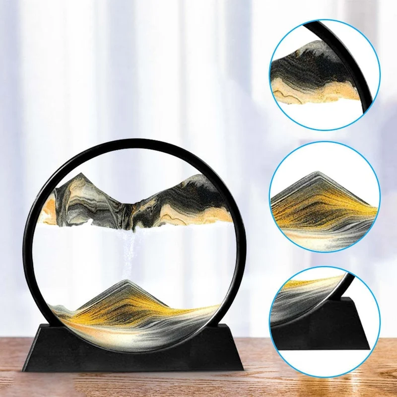 Sablier 3D - Paysage de sable en pleine mer