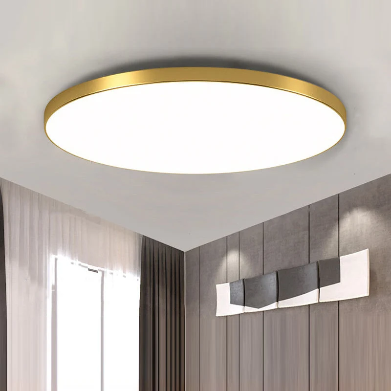 Ronde Plafondlamp Vlak Design LED Acryl Zwart Wit Goud Zilver Moderne Plafondverlichting Energiebesparend Woonkamer Slaapkamer | Sansoti