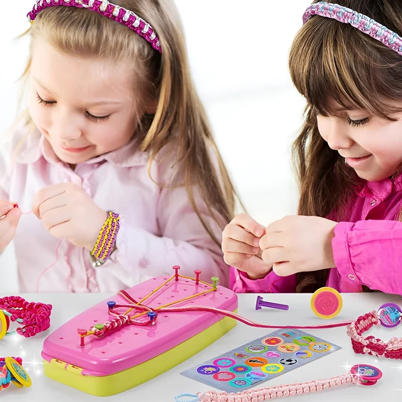 Vlechtset voor Kinderen Armbandjes Maken Creatief Speelgoed met Vlechtschijf Kralen en Accessoires DIY | Sansoti