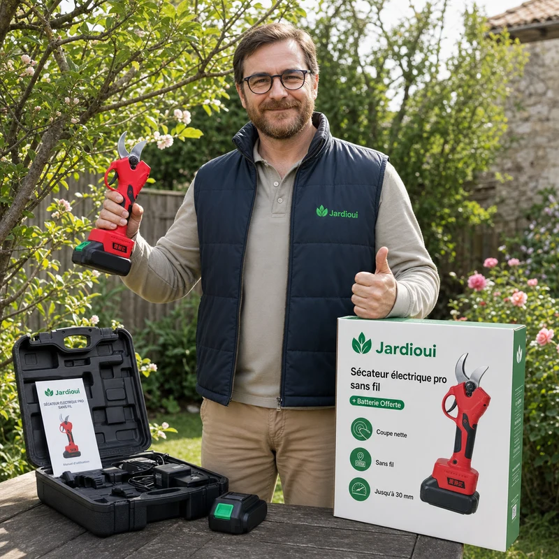 Sécateur électrique pro sans fil (+Batterie Offerte)