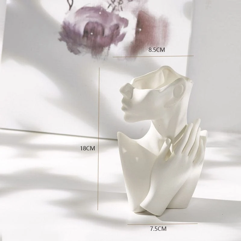 Vase Buste de Femme en Céramique