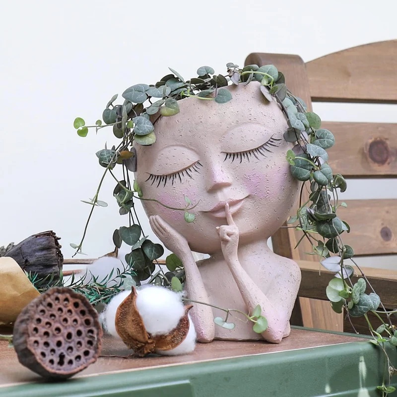 Pot de Fleurs Visage Artistique
