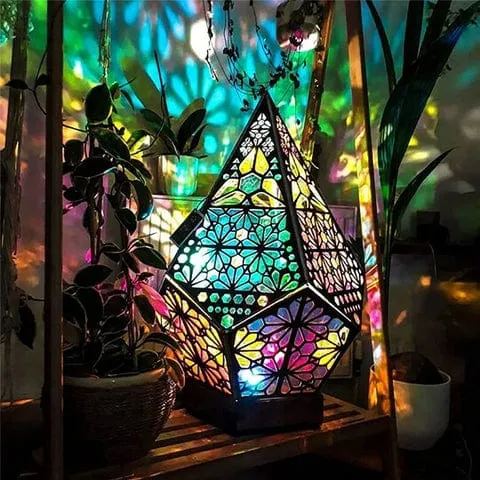 Lampe Bohémienne artisanale en bois