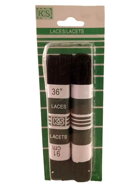 1 paire de lacets plats noirs 36 po.
