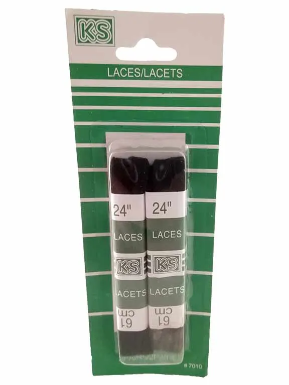 2 paires de lacets plats noirs 24 po.