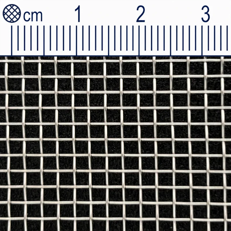 Tissu métallique en acier inoxydable, maille 2 mm (Mesh 10), diamètre de fil 0,56 mm, V4A 1.4401, sur mesure