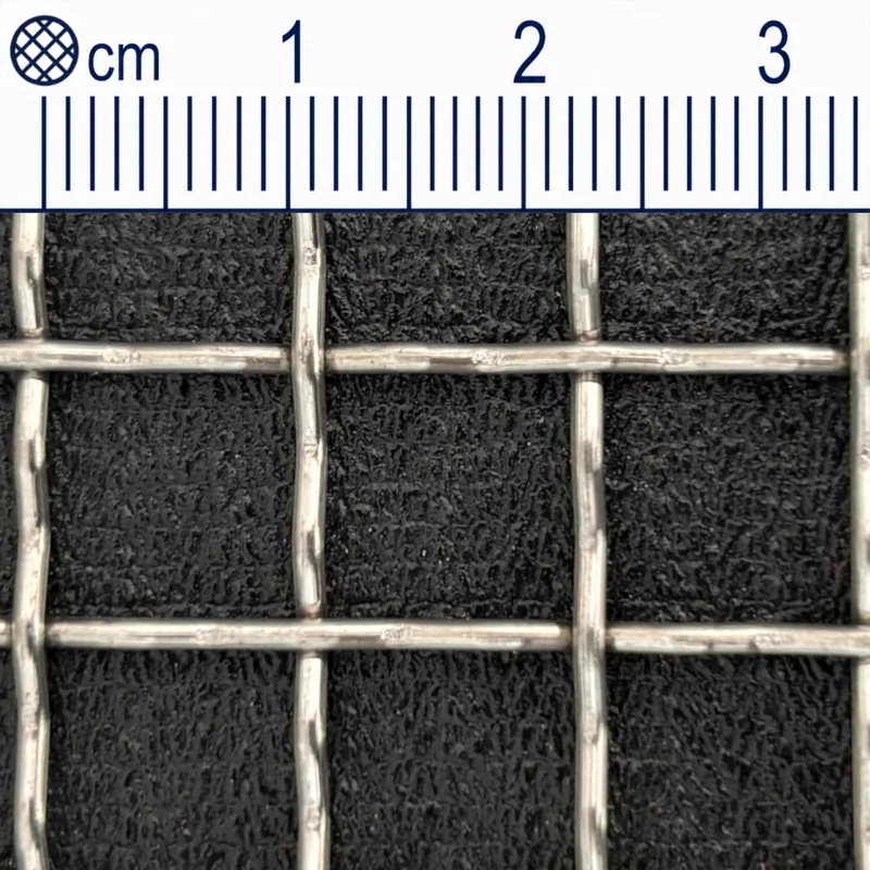 Tissu métallique en acier inoxydable, maille 10 mm (mesh 2,2), diamètre de fil : 1,4 mm, V2A 1.4301, sur mesure