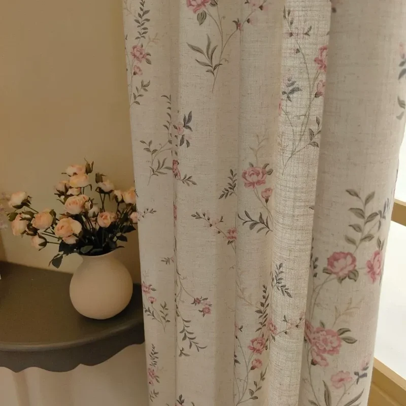 Rideau Motifs Fleurs Vintage