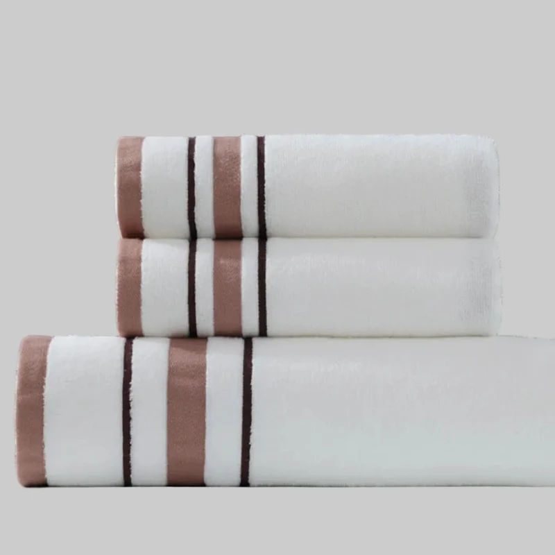 Luxe Katoenen Handdoekenset Badkamer Zacht Absorberend Donkerblauw Wit Grijs Rood Oranje Badhanddoeken Premium | Sansoti