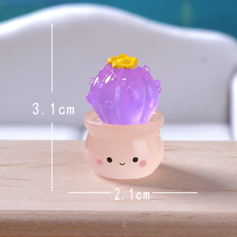 Luminous Succulent Cactus Miniatures for Home Decor
