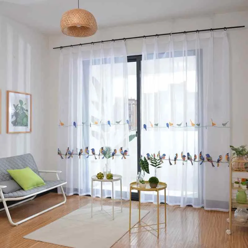 Rideaux motifs oiseaux
