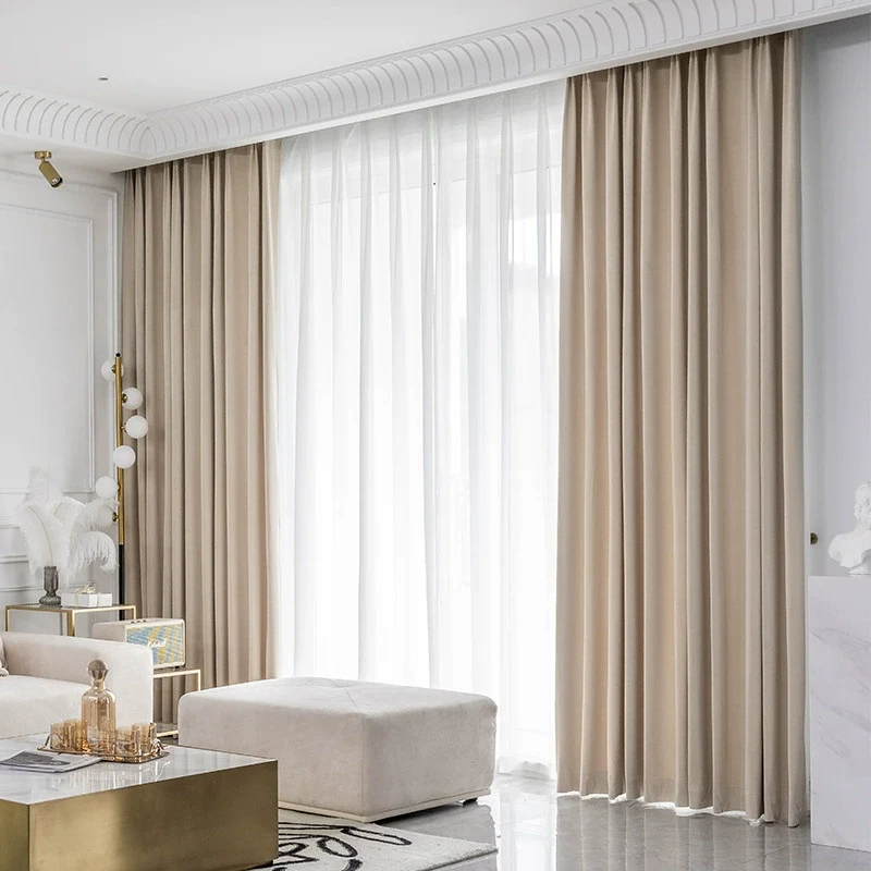 Rideau Occultant Velours Beige Clair Chambre