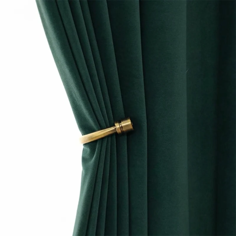 Rideau Occultant Velours Vert Sapin Bureau
