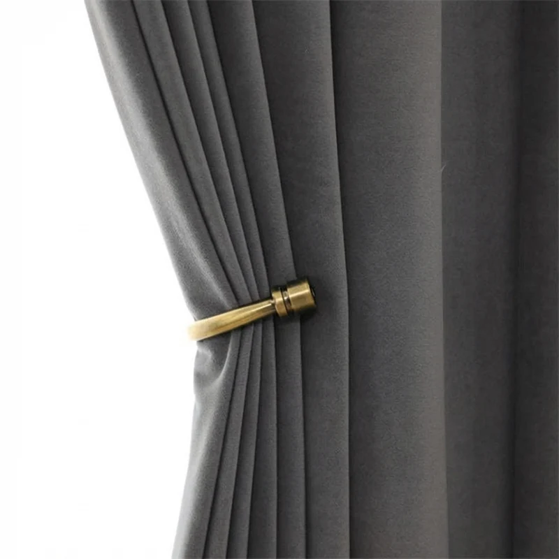 Rideau Occultant Velours Gris Perle Salon