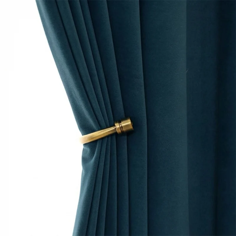 Rideau Occultant Velours Bleu Pétrole Chambre