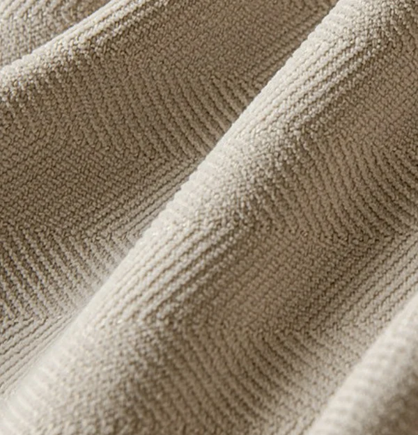 Rideau occultant beige chenille chevrons texturé salon