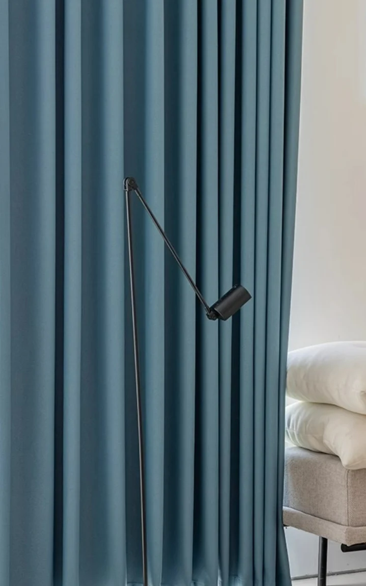 Rideau occultant bleu canard uni salon style contemporain