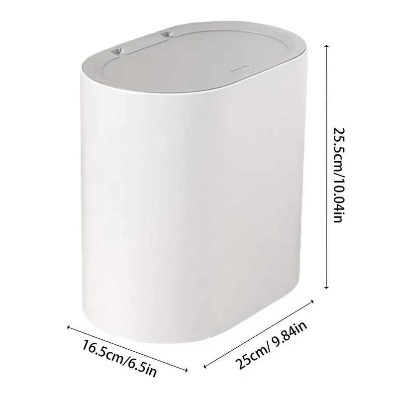 Press-Top Bathroom Trash Can