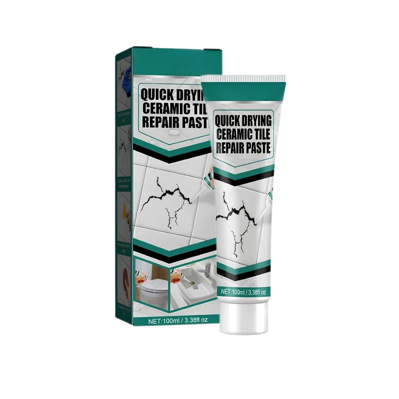 Fliesen Reparaturpaste 100 ml für Keramik & Porzellan | Fugenlos ausbessern in 10 Minuten | Inkl. Spachtel & Schleifpapier