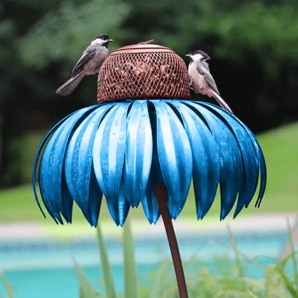 Metalen Vogelvoederstation met Bloem Vorm 78cm Tuin Hangend Vogelhuis voor Tuindecoratie Buitenfeest | Sansoti