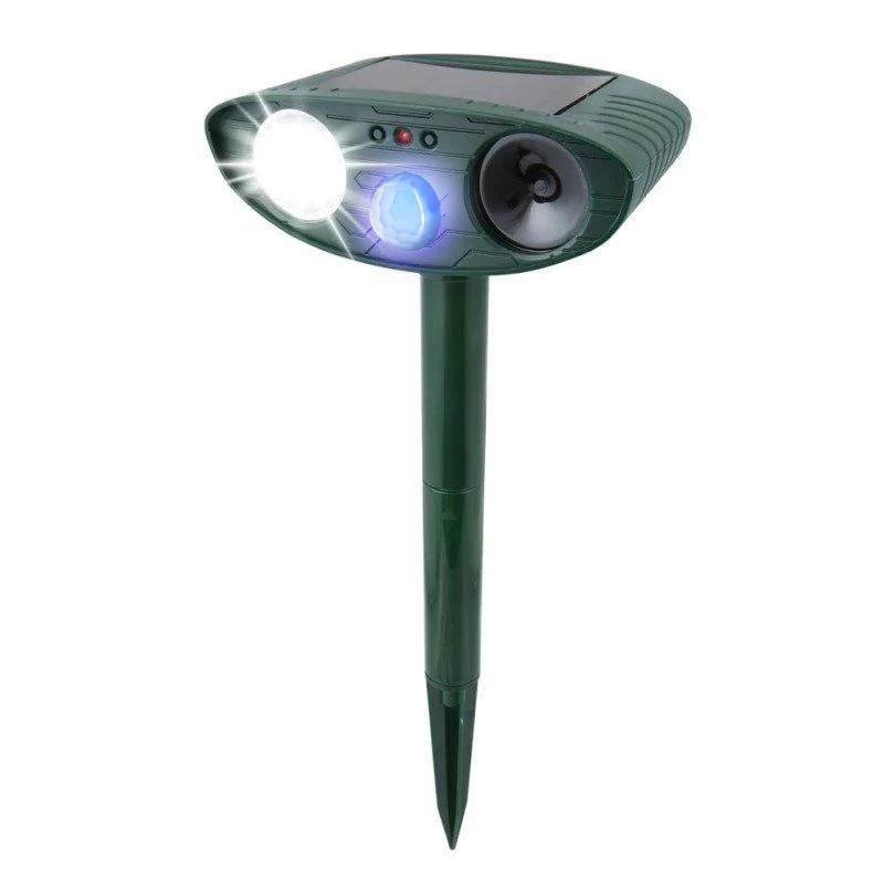 Ultrasone Dierenverjager op Zonne-energie met Knipperend LED Licht Waterdicht voor Tuin Gazon 225m² Bereik | Sansoti