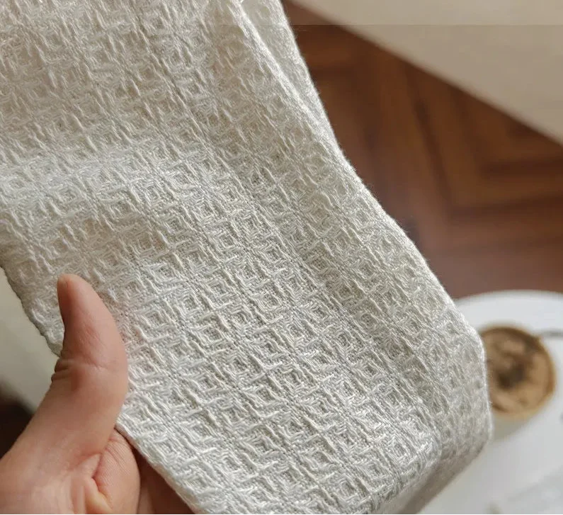 Rideau chenille motif écru moderne