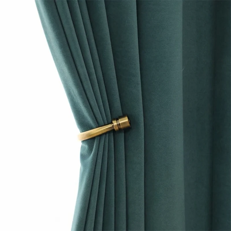 Rideau Occultant Velours Vert Canard Profond