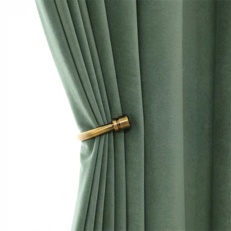 Rideau Occultant Velours Vert Sauge Salon