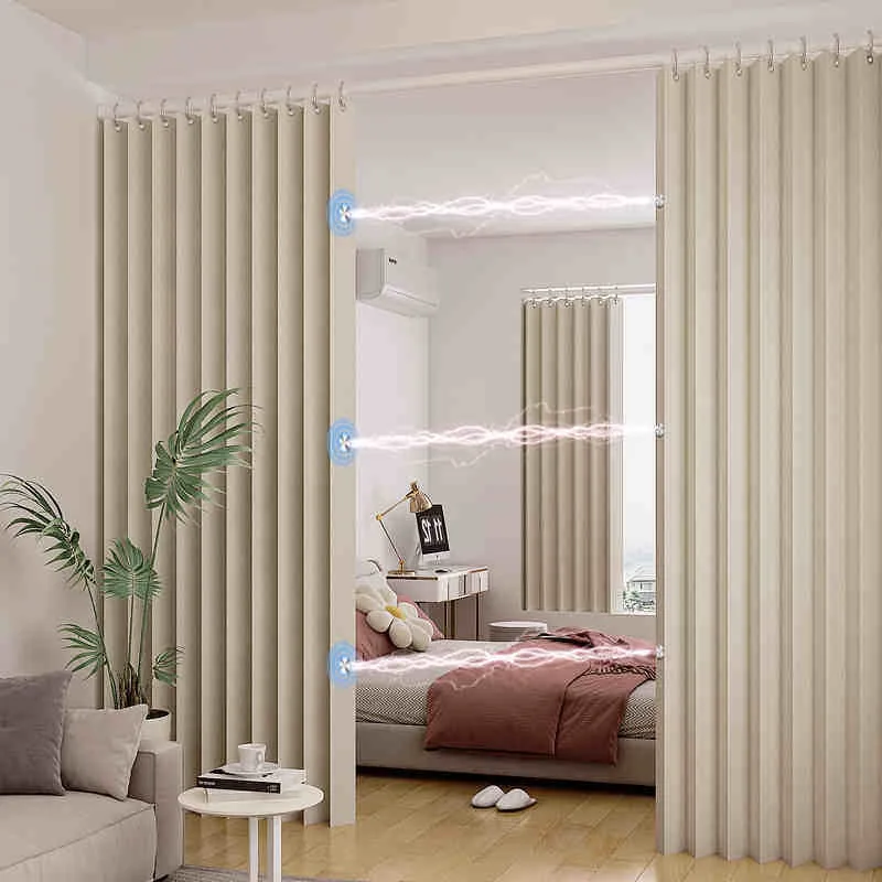 Pleated Blackout Door Curtains