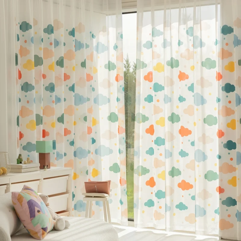 Voilage Chambre Enfant Motifs Nuages