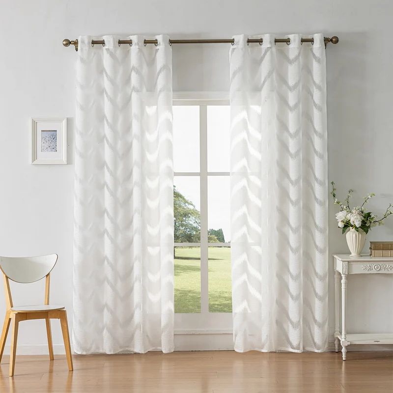 Voilage Blanc Salon Motifs Moderne