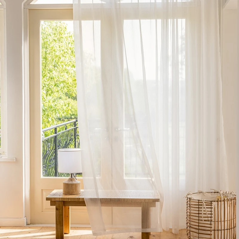 Voilage transparent effet brillant moderne