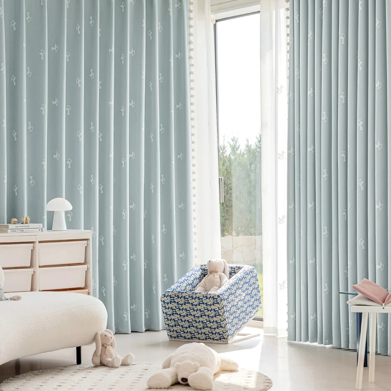 Rideau Bleu Clair Chambre Enfant Occultant