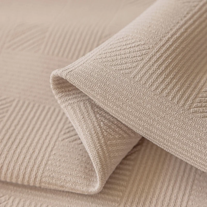 Rideau occultant tissé effet vannerie en jacquard velours